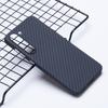 For Samsung Galaxy S23 Case Aramid Fiber 1500D Coarse Texture Aramid Fiber Slim Phone Back Cover (Big Lens Hole)