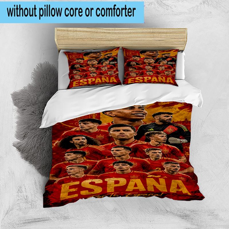 3PCS Spain's Ya-mal Celebration Bedding Set,Including 1pc Duvet Cover And 2pcs Pillowcases Perfect for Bedroom, Dormitory, Fan Christmas gift