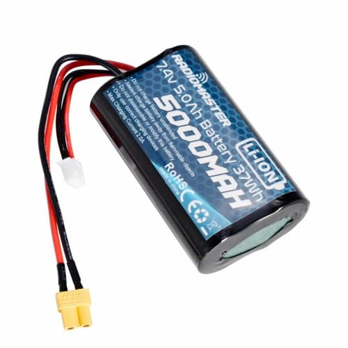 RadioMaster 7.4V 5000mAh 2S Lithium Battery for TX16S, MT12, and TX12 MK2 Transmitters with JST-XH and XT30 Connectors