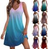 Women's Casual Sundress With Pockets Summer Boho Beach Dress Gradient Floral Blouses For Women T-Shirts Dress V Neck Loose Tank Dresses