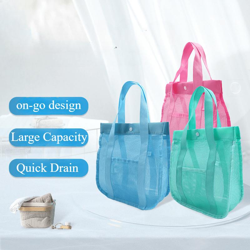 Ручная сумка для мытья, большой размер, сумка для ванной, сетчатая сумка, сумка для хранения пляжных игрушек, сетчатая сумка для хранения мелочей