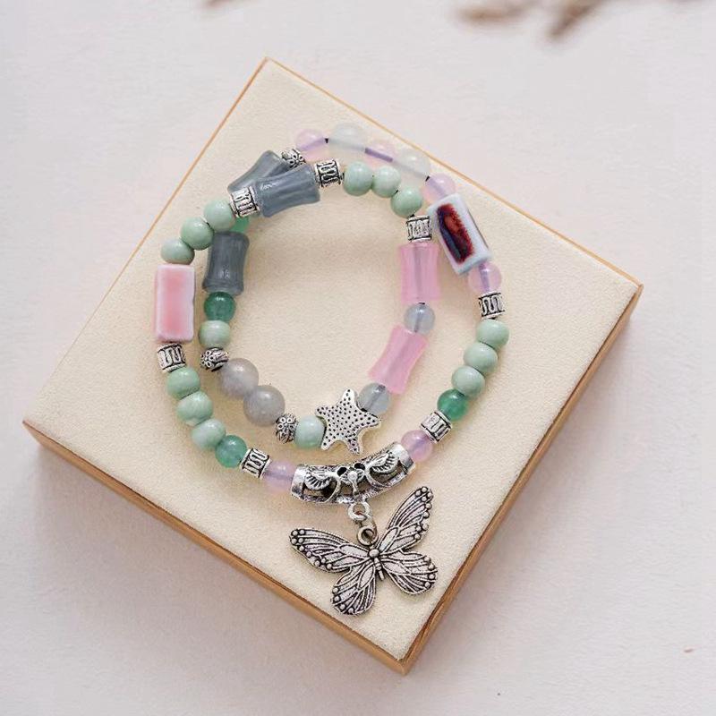 10 мм керамические украшения конфетного цвета полный браслет из бусин эластичный браслет в старинном стиле