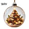 Festive Desktop Ornaments Light Up Christmas Ball Ornaments, Santa/Angel/Granny Reading Book Hanging Decoration, Glowing Clear with Warm LED for Xmas