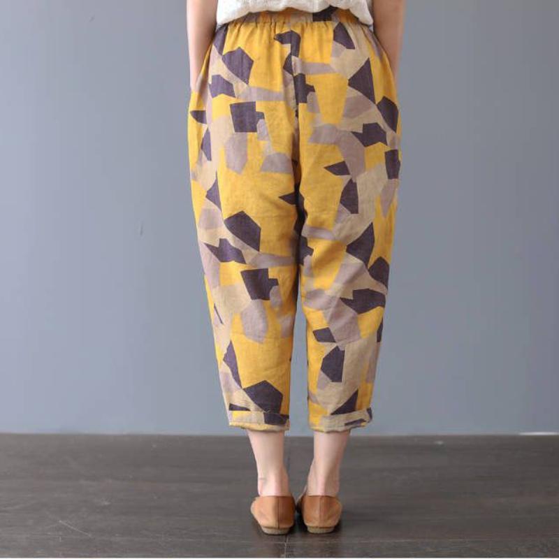 Весенние и летние брюки для мам, широкие шаровары больших размеров, хлопковые и шелковые свободные брюки с высокой талией, защищающие от комаров, женские