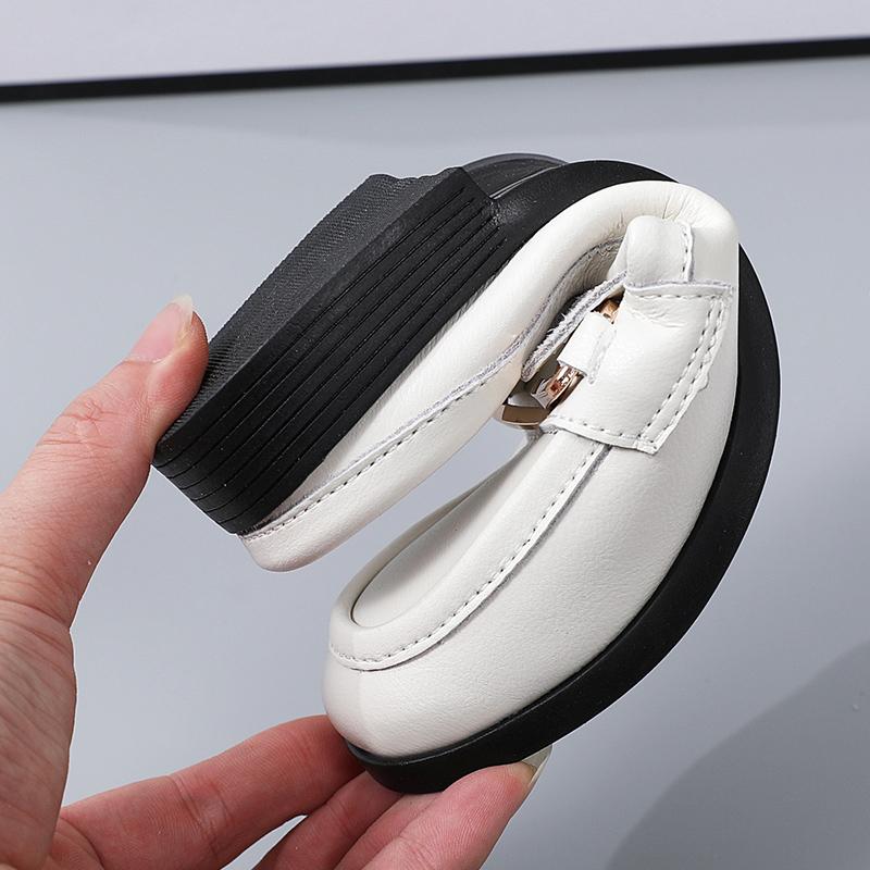 Fashion Fashion  Metal Buckle Summer Women New Style Edition Slippers With Thick Heels Thin Section Baotou Half Slippers 2024