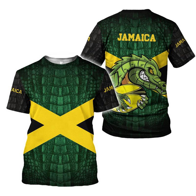 Футболка с изображением льва Ямайского флага для мужчин, футболки, модные футболки Harajuku с принтом 3D Jamaican Pride, женская одежда с коротким рукавом