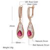 Уникальные этнические красные серьги-капли с натуральным цирконом для женщин, модные, цвета розового золота, смешанные, на каждый день, подарок