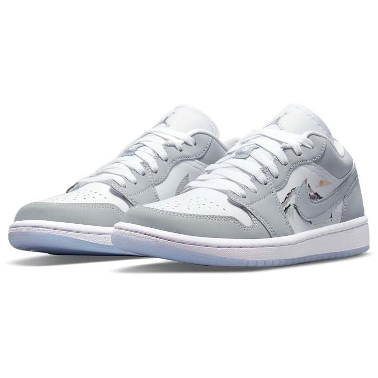 Jordan Air Jordan 1 Low top Vintage Basketball Shoes Women's Gray White DC0774-105(Team56-)
