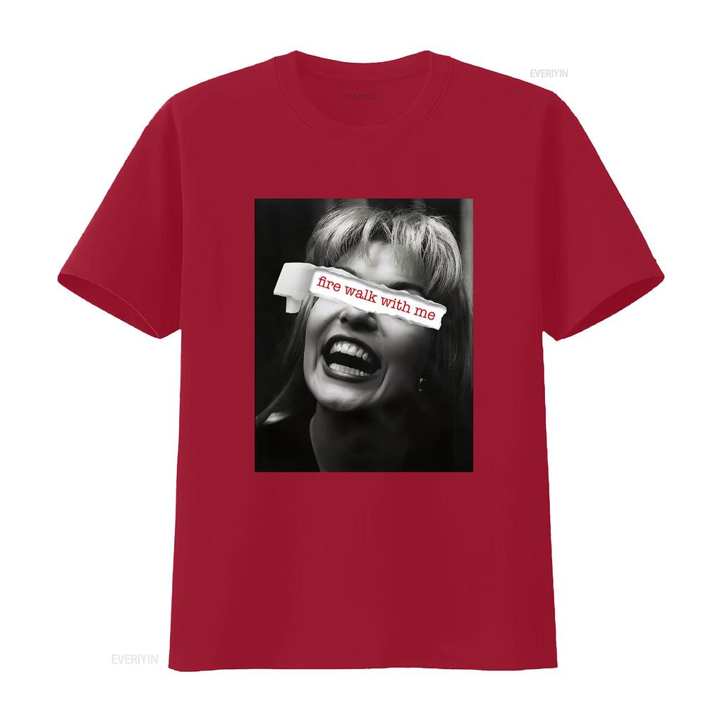 Fire walk with me SweaT T Shirt Twin Peaks Laura Palmer vintage Washed streetwear Stretched fashion Versatile homme graphic