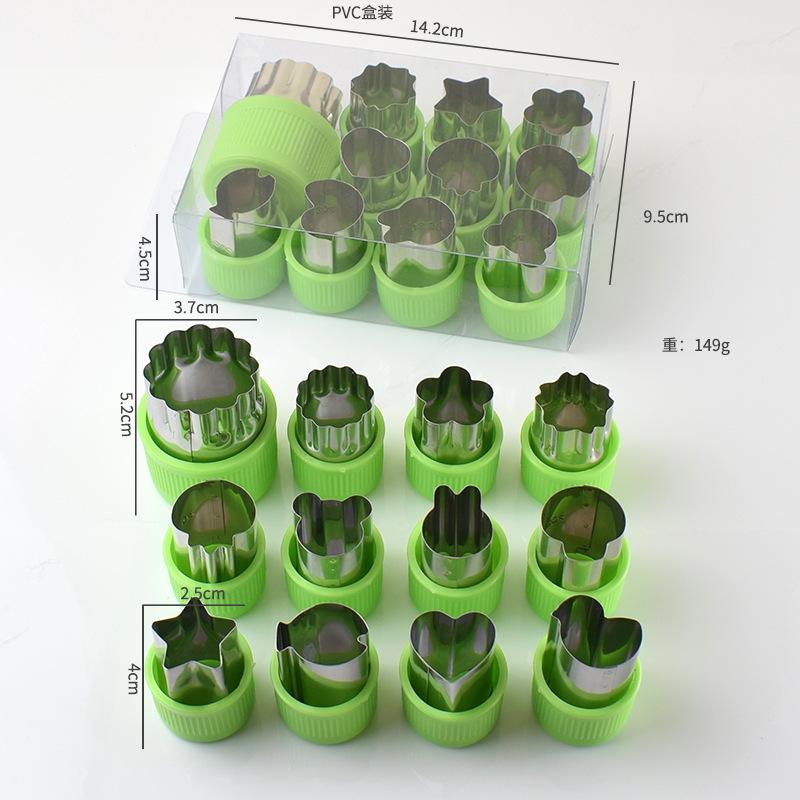 9шт/Набор для нарезки печенья и овощей из нержавеющей стали, мини-формы для тиснения фруктов и печенья для детской выпечки