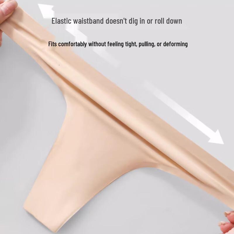 Langsao Women's Ice Silk Seamless Low-Waist Thong 2-Pack