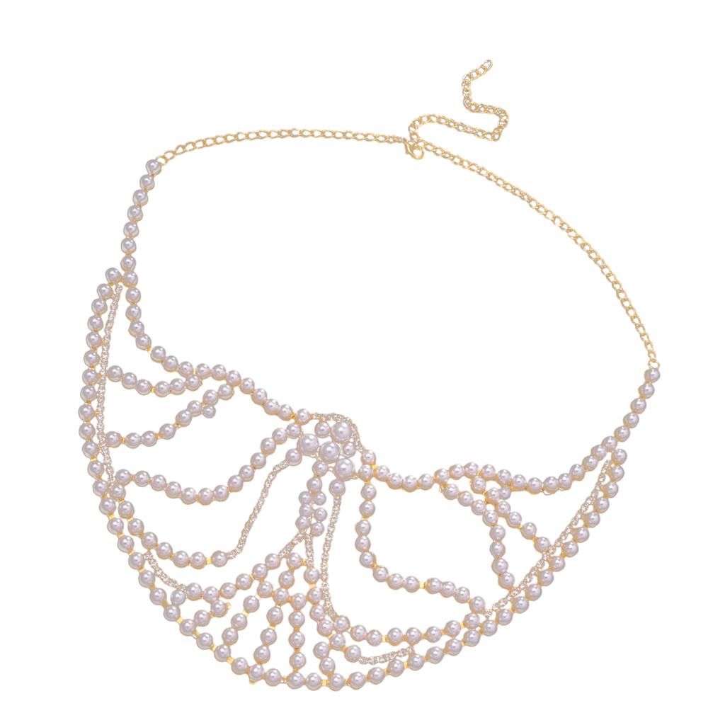 Элегантная полумаска с бусинами, аксессуар для лица, косплей, цепочка для лица, имитация жемчуга, унисекс, модная бижутерия для вечеринок