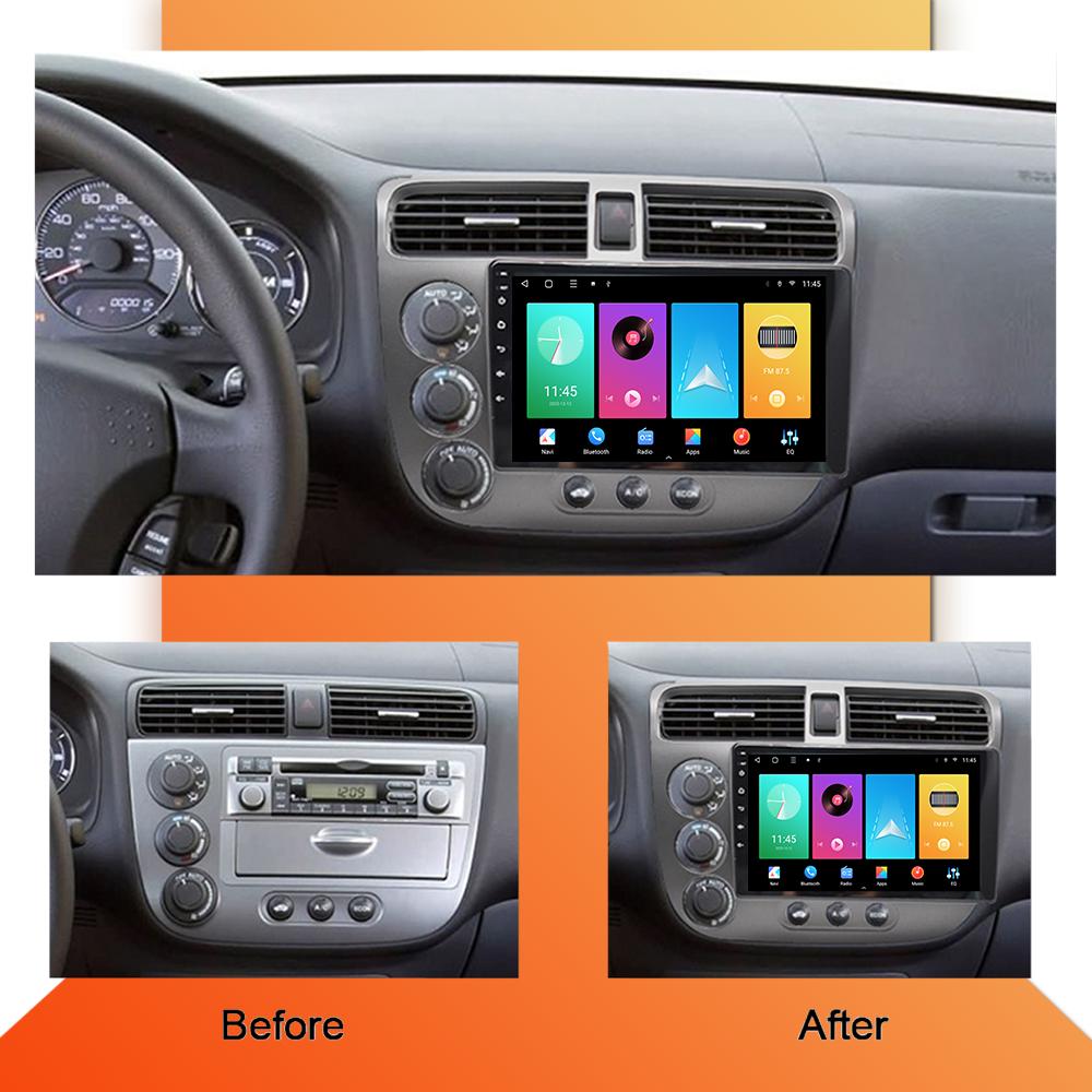 Android Carplay автомобильное радио для Honda Civic 2000-2006 мультимедийный проигрыватель головное устройство стерео GPS навигация BT WIFI 2+32 ГБ