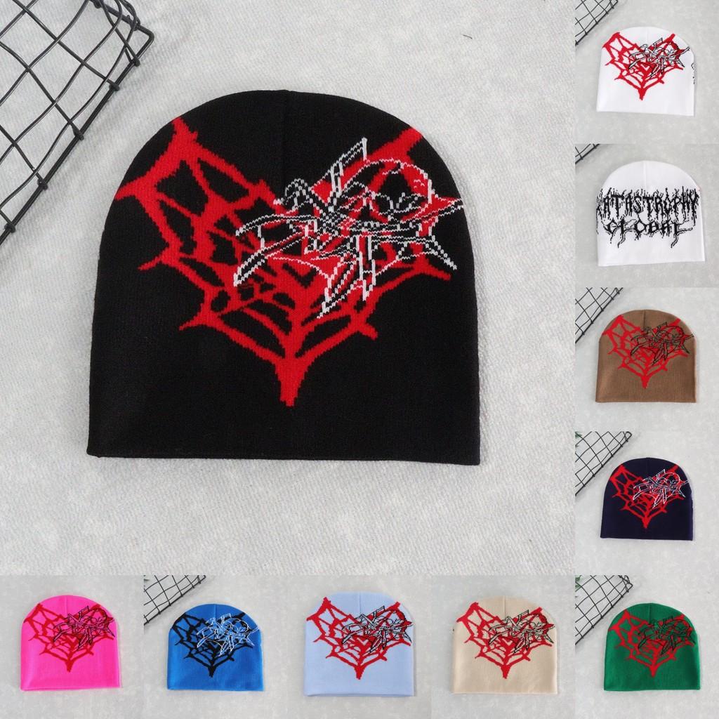Heart Shape Spider Web Pattern Knitted Hat For Fall And Winter Season
