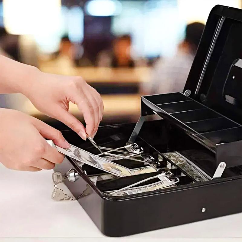1шт металлический многосекционный денежный секретный портативный с ключом монетница органайзер для денег сейф