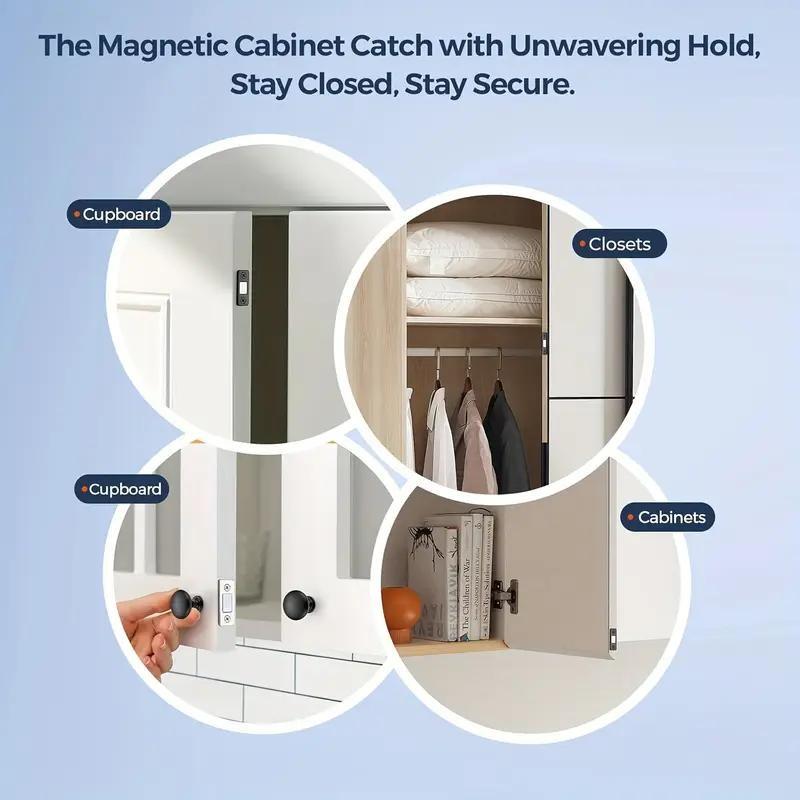 3pcs Strong Magnetic Cabinet Door Catches Latch Heavy Duty Furniture Door Stopper Hardware Accessories