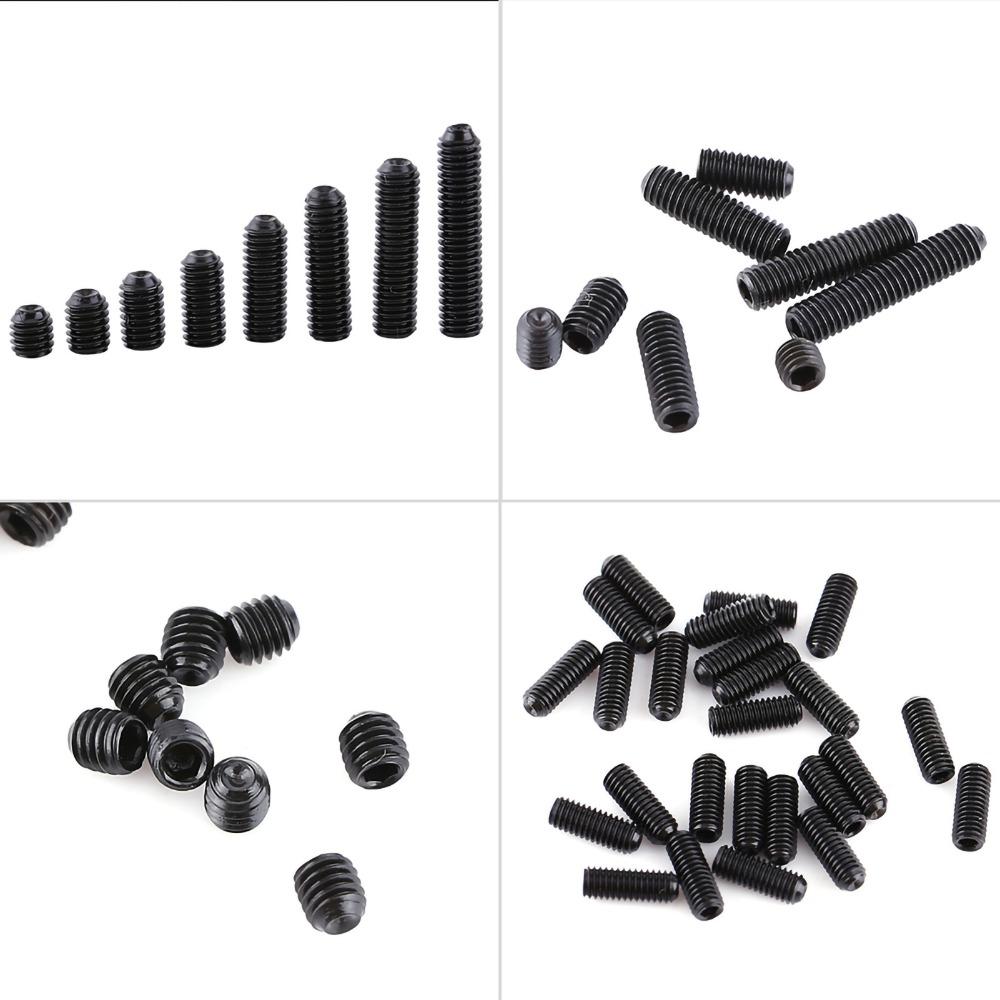 200pcs M3 Metric Grub Set Screw Black Finish Hex Socket Screw Socket Cup Point Screw Light Fixture