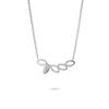 ORIVA               LEAVES NECKLACE       Stainless Steel Leaves Pendant with Small Anchor Chain In Silver Colour