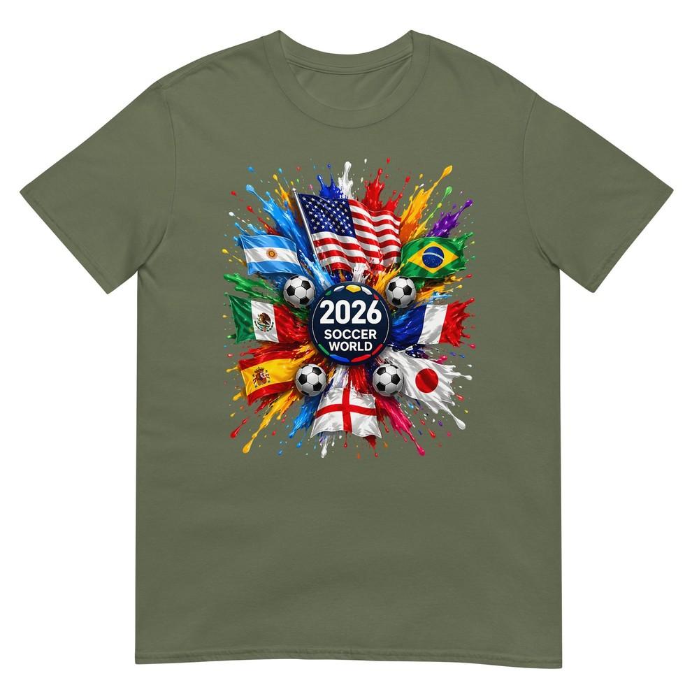 2026 Soccer World Usa Flag Burst Fan Tee TShirt