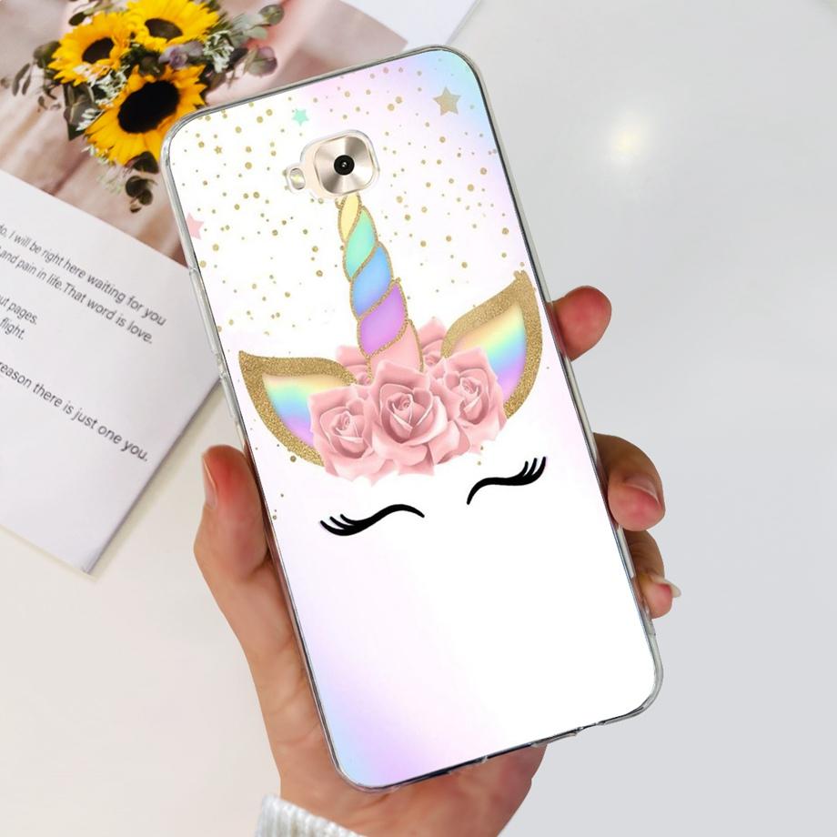 Soft TPU Slim Capa For ASUS ZENFONE ZOOM S ZE553KL Case ASUS ZENFONE 4 SELFIE ZD553KL Back Cover Transparent Cow Print Lion Etui