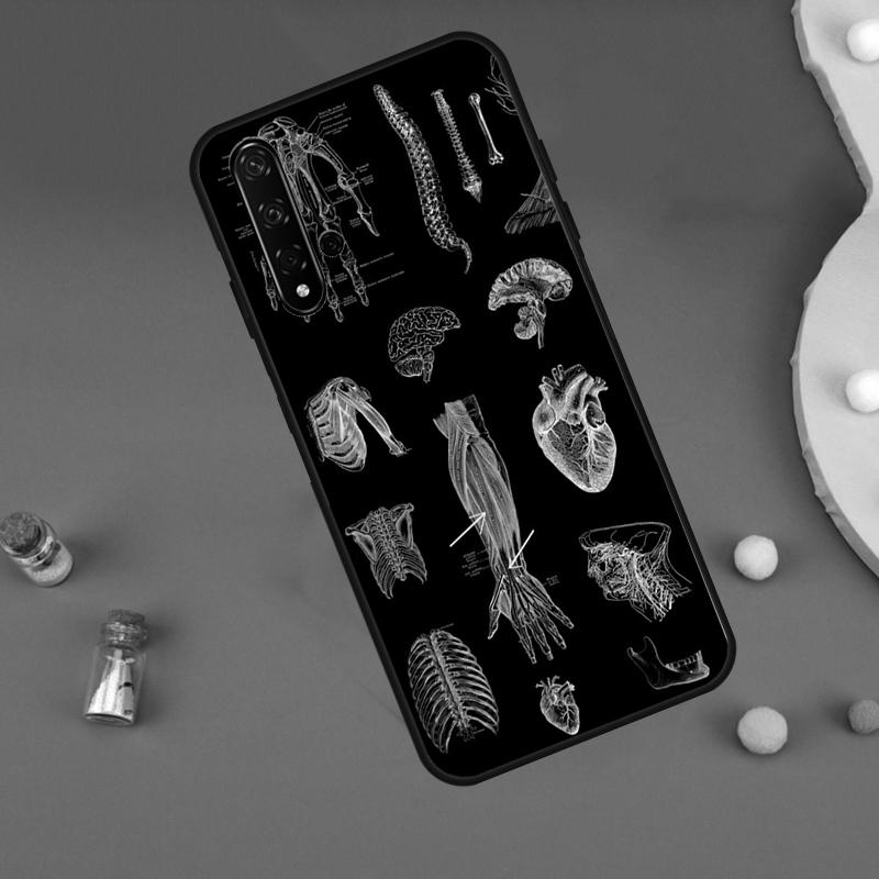 Human Anatomy Funda For Huawei Nova Y91 Y90 Y70 Y60 Y61 9 10 SE 11i 8i 7i 3i 5T P30 P40 Lite P60 Pro Case