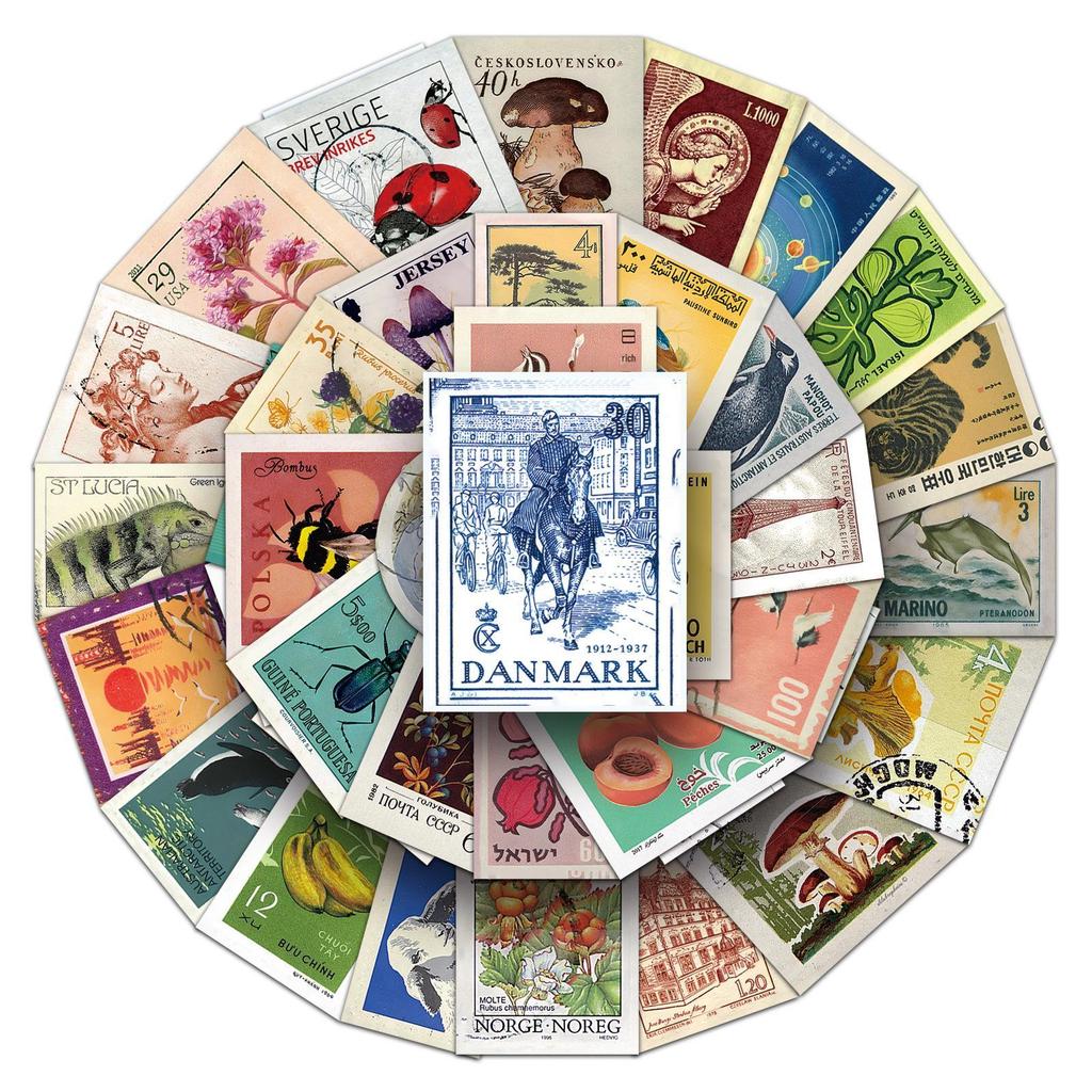 50 ретро-классических ностальгических декоративных наклеек для чемоданов, наушников, гитар, настольных компьютеров