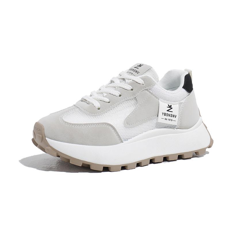 Ins корейская версия новой обуви для папы для девочек 2025 года, лето, для студентов, для бега, спорта, толстая подошва, высота, повседневная, уличная съемка 2F31