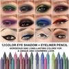 Waterproof Eyeliner Pencil Long Lasting Pigment Brown Black Glitter Eyeiner Pen for Women Fashion Color Eyes Make Up Cosmetics Blooming Eyeliner