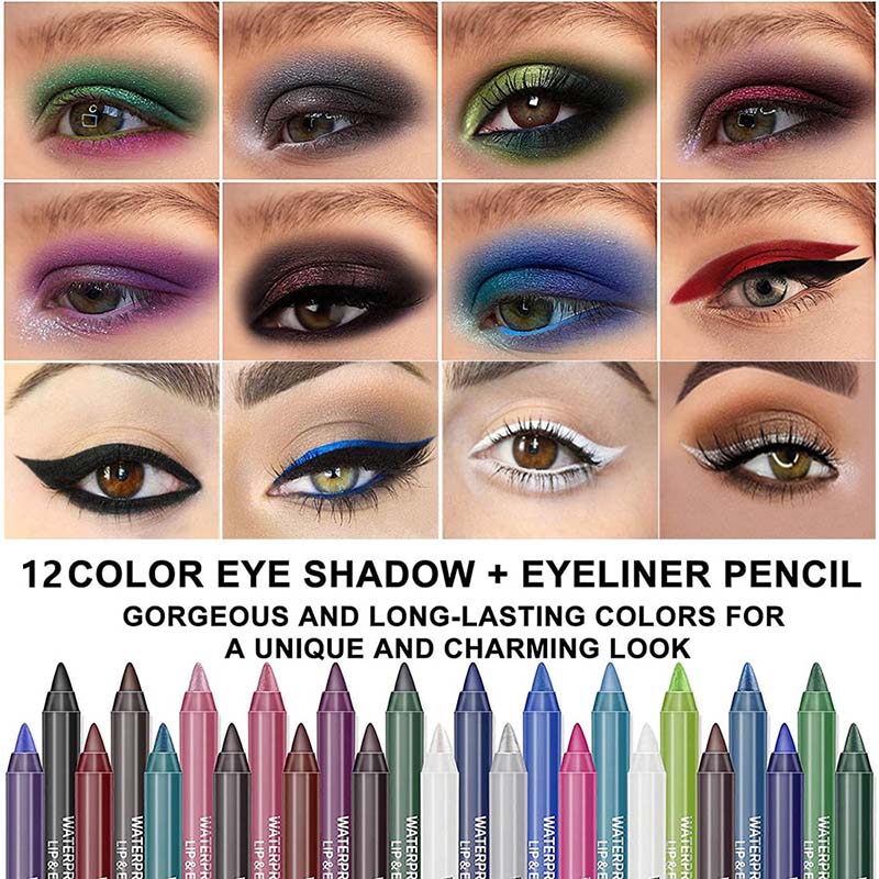 Waterproof Eyeliner Pencil Long Lasting Pigment Brown Black Glitter Eyeiner Pen for Women Fashion Color Eyes Make Up Cosmetics Blooming Eyeliner