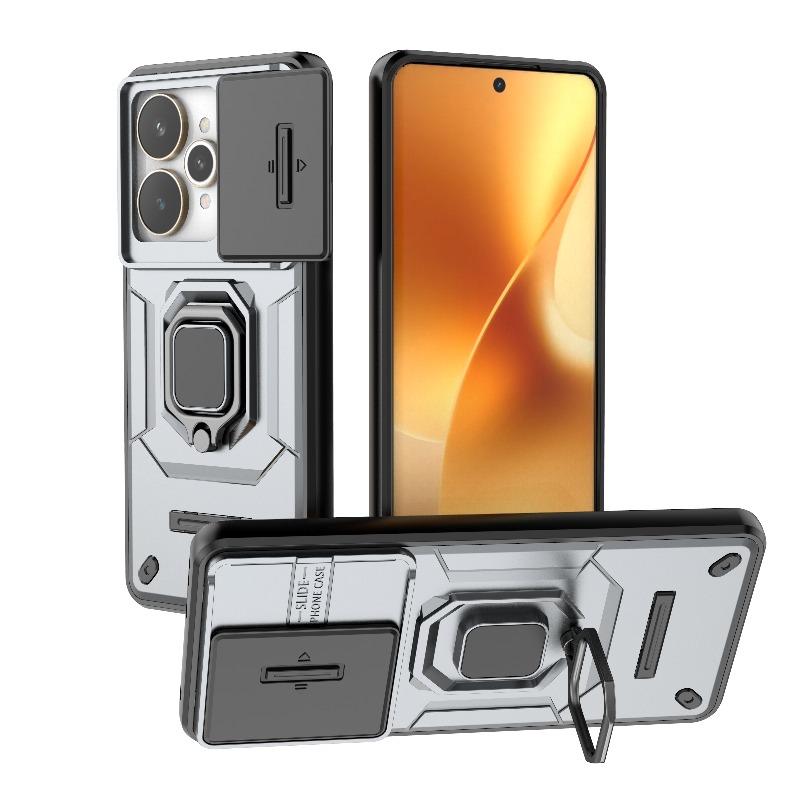 For Realme 15 Pro 5G Slide Camera Lens Protection Ring Holder Cover for Realme15 15pro Shockproof Armor Stand Case