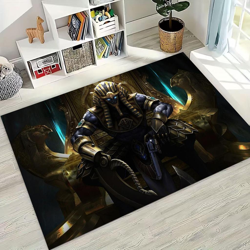 Древнеегипетский Бог Мертвых Анубис Маска Фараона Тутанхамона Ковер для Спальни Гостиной Дивана Домашний Дверной Коврик Декор, Нескользящий Напольный Коврик
