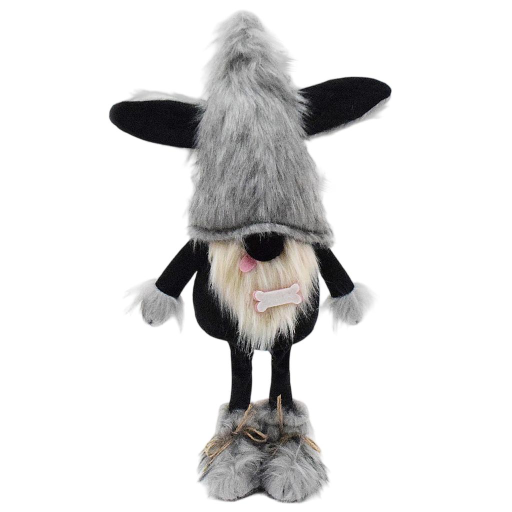 Милая черная собачка-гоблин, безликая кукла, украшение в виде собаки-гнома с высунутым языком