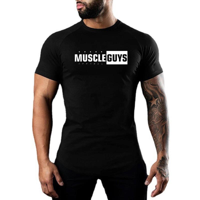 Летняя спортивная одежда с принтом Do The Work, мужская хлопковая модная Повседневная футболка с круглым вырезом для бодибилдинга, фитнеса, тренажерного зала, 6 цветов