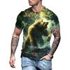 Printing Summer Men's Round Neck T-shirts, Casual Short Sleeves, Fashionable Streetwear Trends, Men's Tops