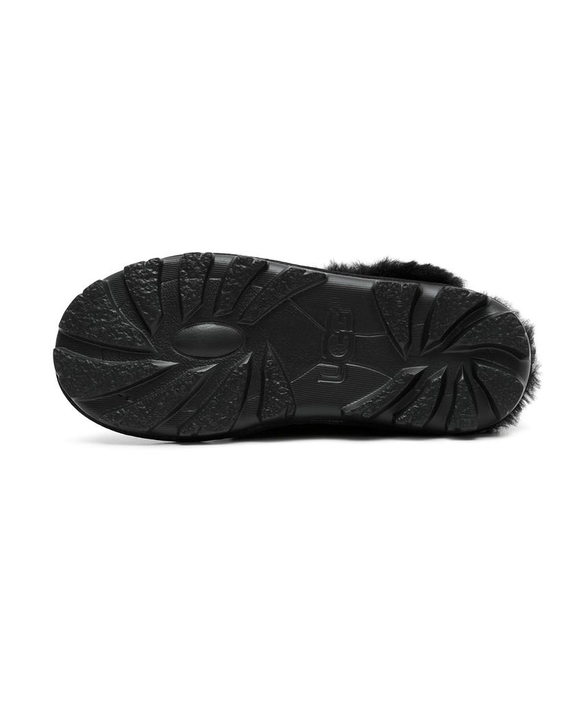 Ugg [Женские] Замшевые тапочки с меховым воротником (Кокетка) - Черный / 5125Blk