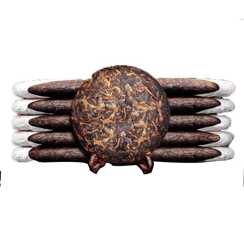 Чайный торт Пуэр Приготовленный чайный торт Класс Печать Золотой Бутон Торт Дворец Пуэр Чай 357г