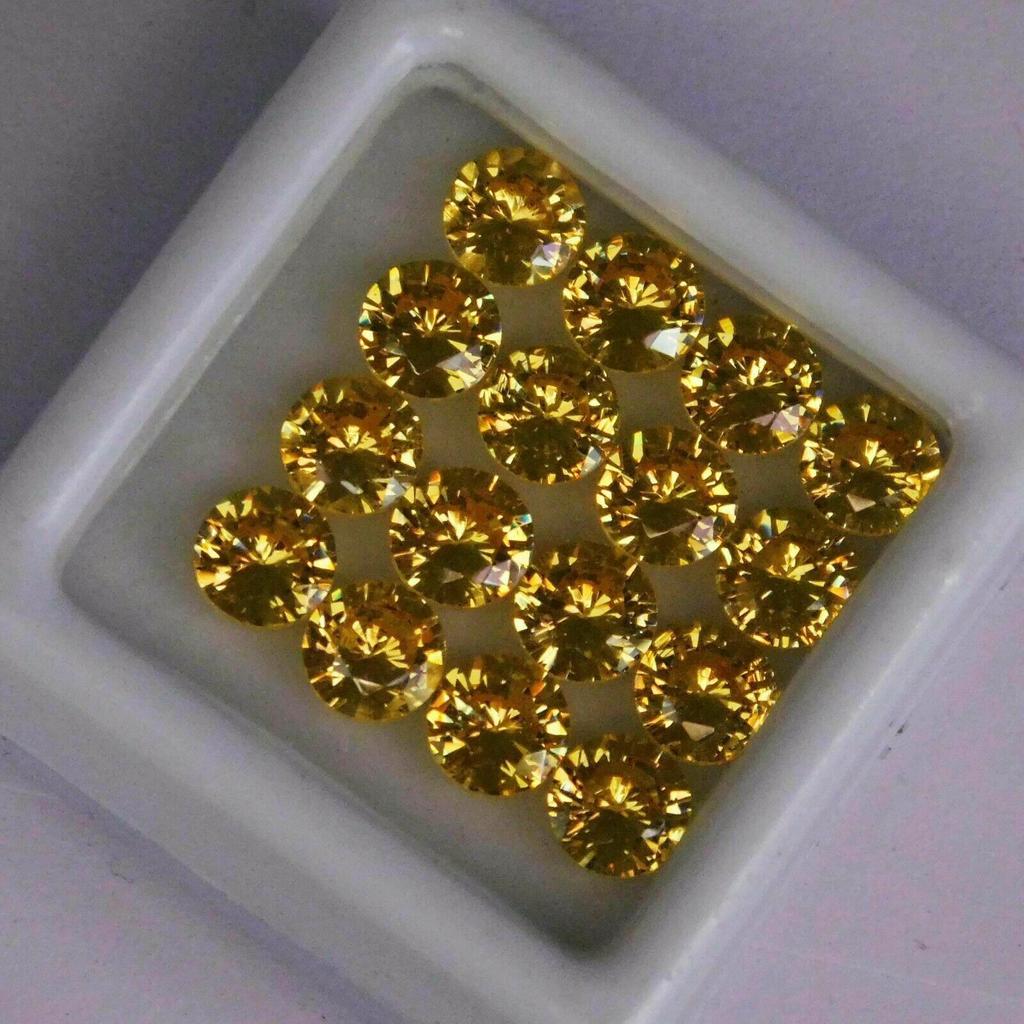 24 Pcs Natural yellow Sapphire Round Cut 5x5 mm Lot Loose Gemstone
