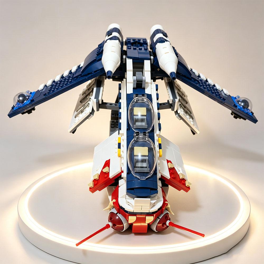 MOC 1129 деталей MOC Космос Войны клонов Атакующий корабль Республики Строительные блоки Фестиваль Корусанта Подарки для вечеринки