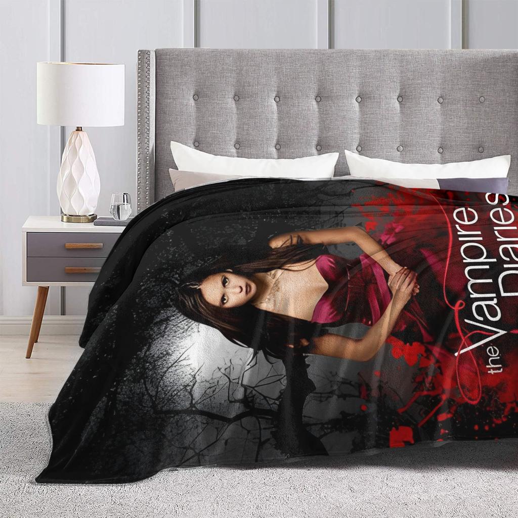 The Vampire Diaries Elena Blanket Soft Graphic Plush Throw Blanket For Bedroom Decorative Flannel Bedspread Bed Cover