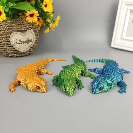 3D Lizard Simulation Model Action Toy Desktop Decor Realistic Looking Vibrant Color Animal Theme Lizard Fidget Toy Photography Prop