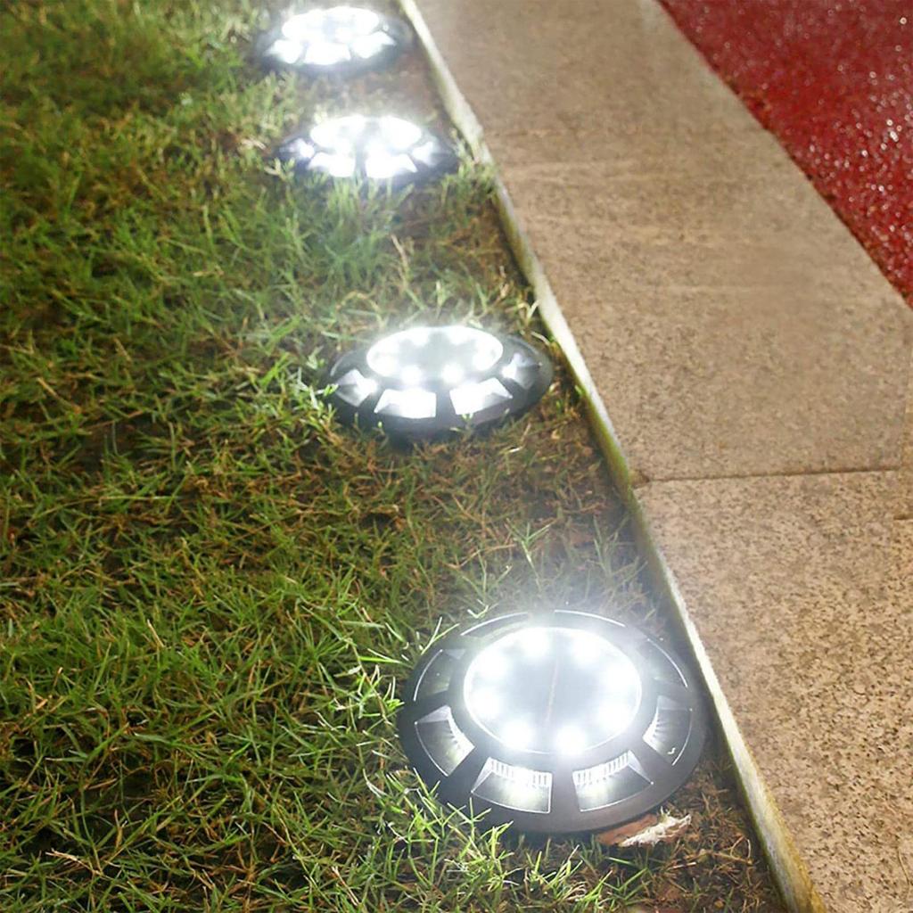 4pc Super Bright Headlight Bead Solar Energy Lamp 16LED Underground Lamp Lamp Courtyard Outdoor Waterproof Villa Decorative Floor Lamp