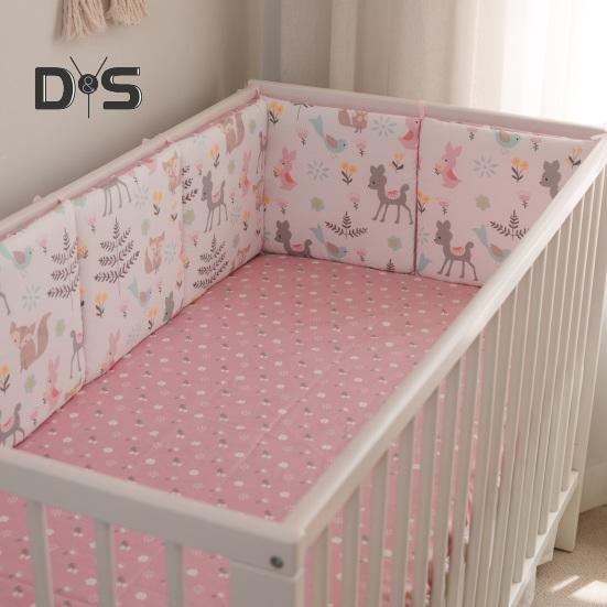 6 шт. противоударный дышащий мягкий чехол для детской кроватки, бампер для детской кроватки, регулируемая моющаяся мягкая подкладка для боковин