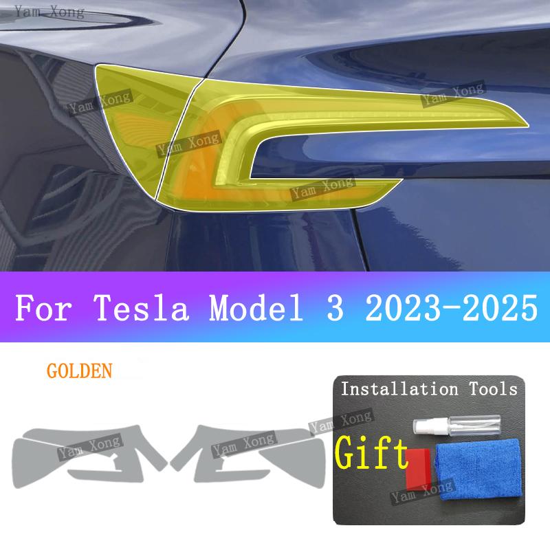 Для Tesla Model 3 Наружная Фара Задний Фонарь Прозрачная Защитная Пленка Модель 3+ Передняя Задняя Чернеющая Изменяющая Цвет Пленки