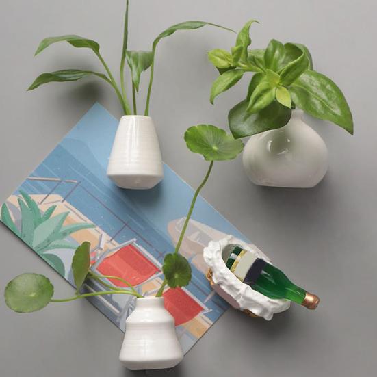 Мини Керамическая Ваза Магнит на Холодильник Дом Офис Кухня Шкафчик Холодильник 3D Миниатюра