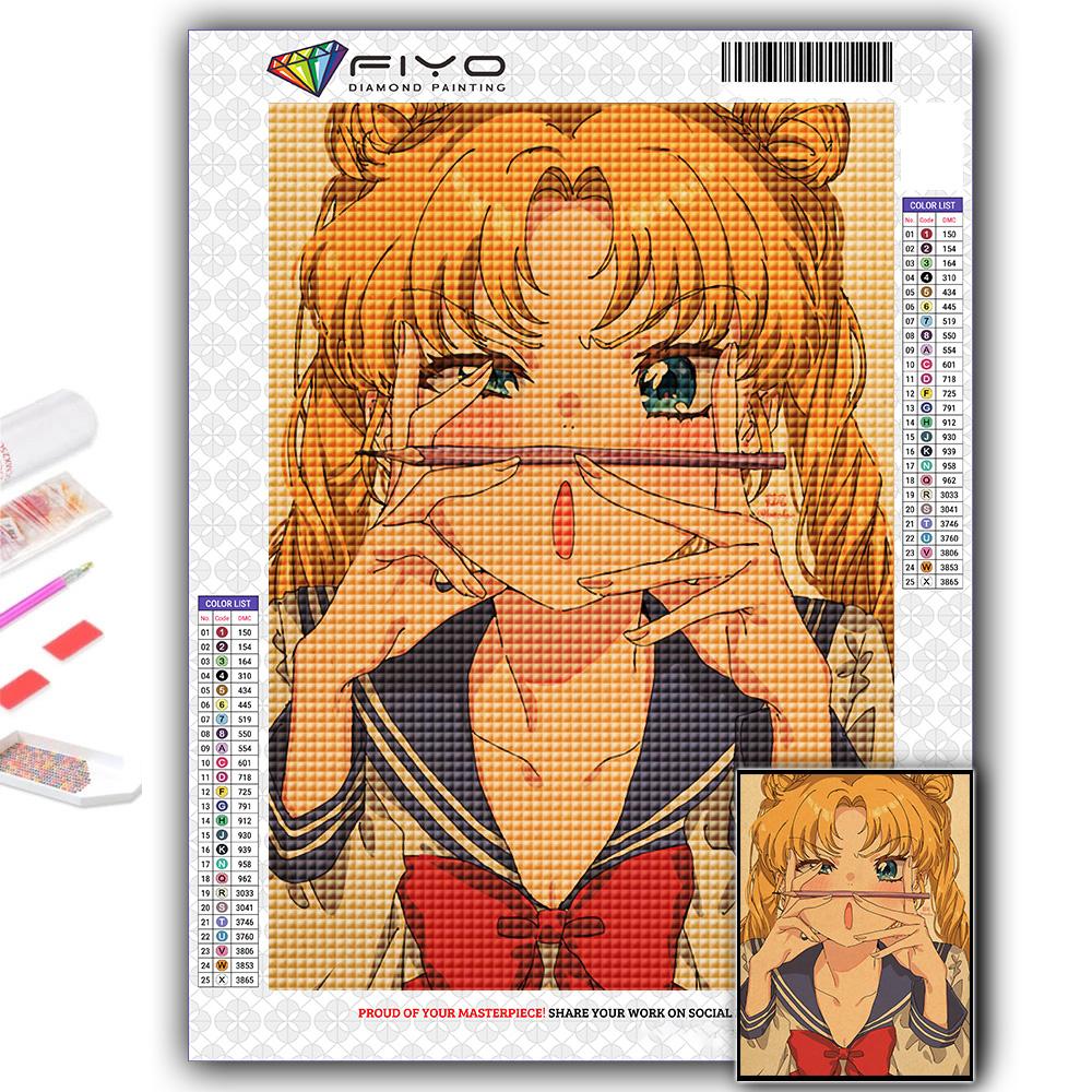 5D Алмазная картина Сейлор Мун DIY Алмазная вышивка Горный хрусталь Украшение дома