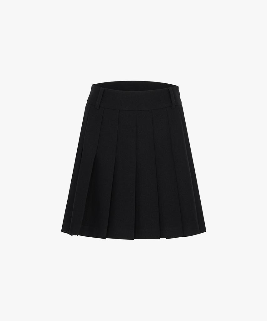 FAIRLIAR GOLF Mid-Pleated Skirt (Black)