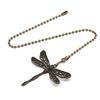 Decorative Ceiling Fan Pull Chains Set Of 2 With Dragonflies and Butterfly Ornaments Accessory for Lighting Fixtures