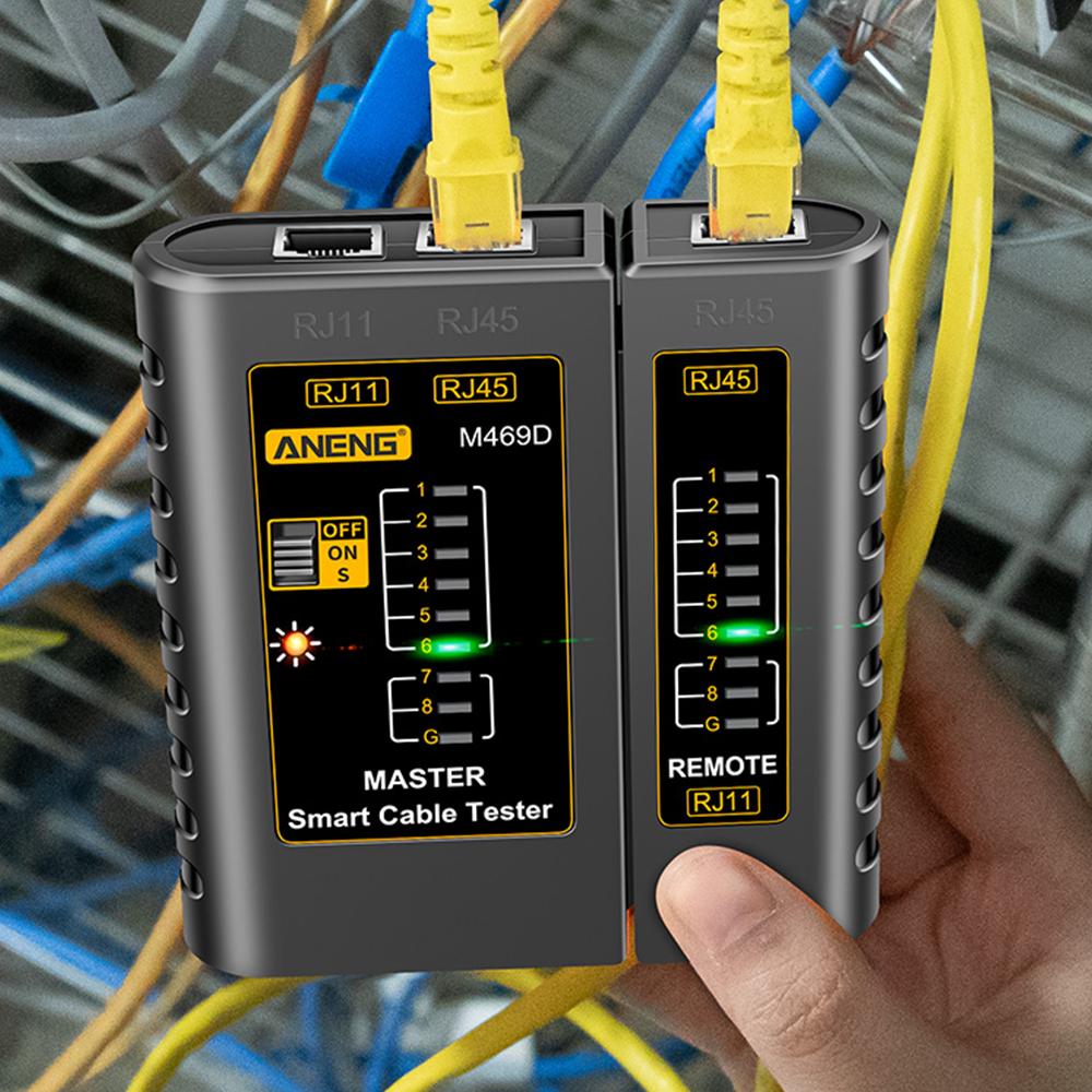 ANENG M469D Тестер сетевого кабеля Прибор для сопряжения телефонных линий RJ11 RJ45 со светодиодом