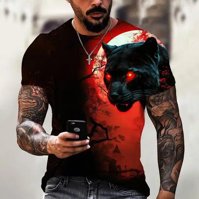 Футболка с 3D принтом Tiger Fighting Animal Beast Fierce, летние мужские топы с короткими рукавами большого размера, футболки, мужская дизайнерская одежда