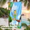 Bibi Blocksberg Beach Towel, Personalized Custom Text, Quick Dry Soft Large Towel For Swimming Pool Travel